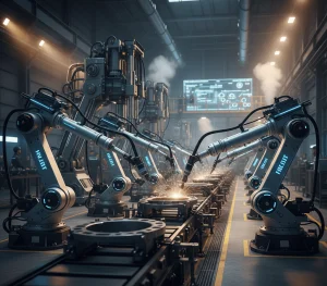 Maquinaria industrial grabada con estilo cinematográfico para video marketing B2B